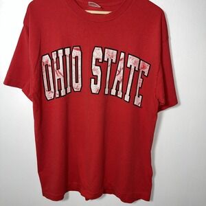 Vintage 90s Block Letter Ohio‎ State University T-Shirt USA Size XL